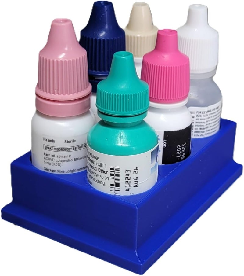 Znet3D Eye Drop Bottles Organizer & Storage – 6-Slot Holder (Blue) - Image 3
